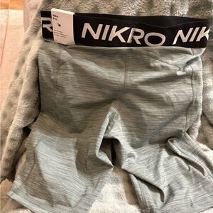 Nike Grey Heathered Workout Shorts with Black Waistband